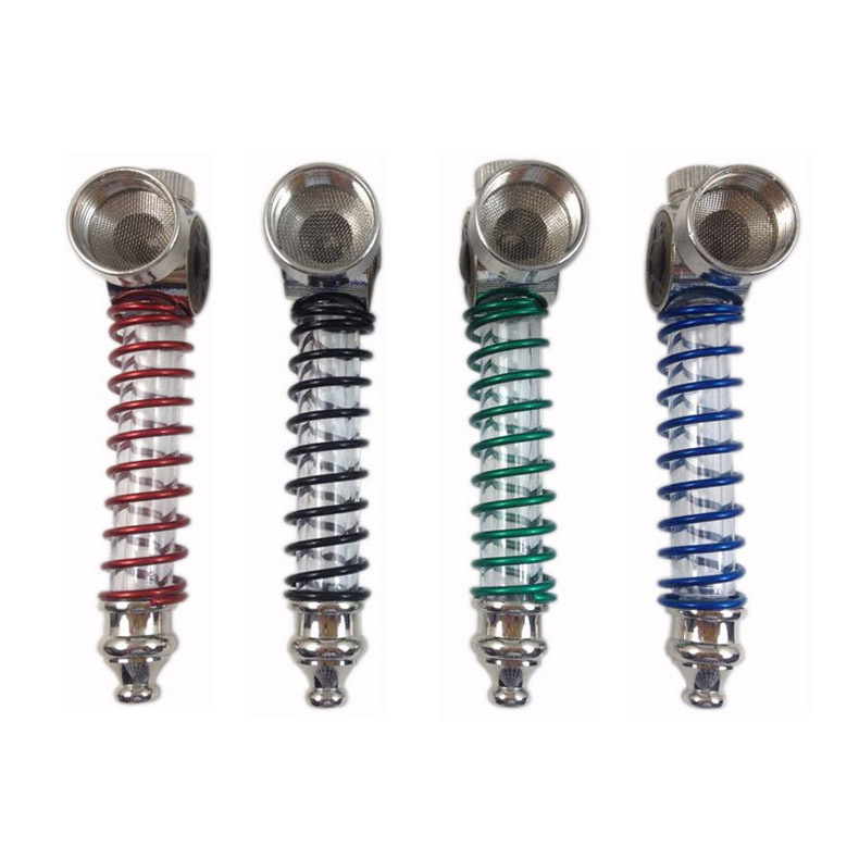 

Smoking pipe Design spring metal zinc alloy pipes detachable grinder smoking accessories