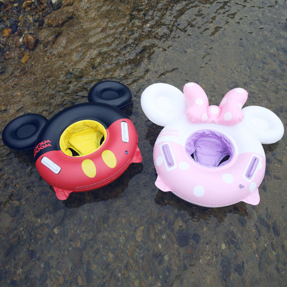 

Swimming ring Small mouse with handle black powder children's shell seat baby cartoon swimming ring