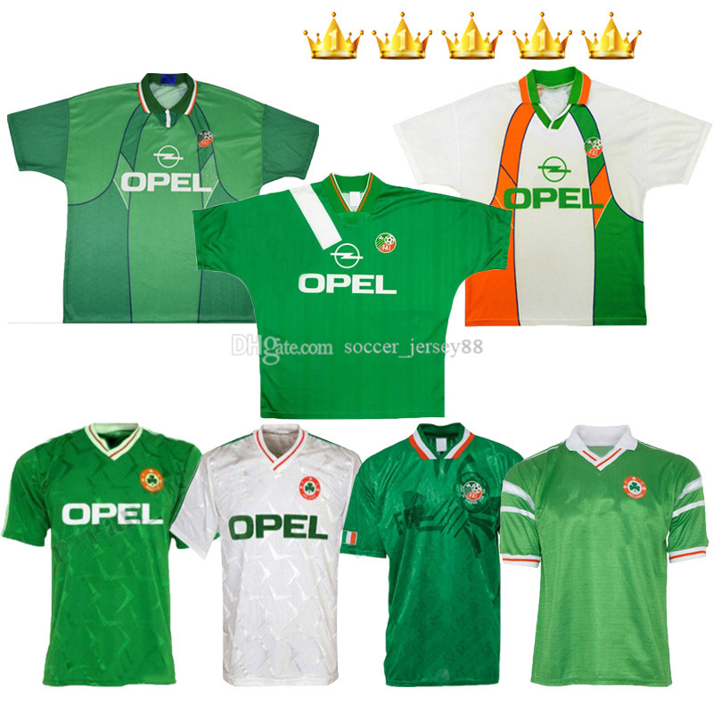 

Ireland retro soccer jersey 1988 1990 1992 1994 1995 1996 1990-92 1988-90 1994-96 home away 88 90 92 94 95 96 classic vintage Irish uniform, Black;yellow