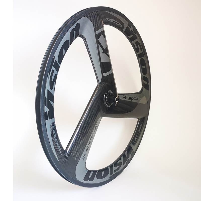 

700C road bike vision metorn 3 spoke carbon wheels track wheelset clincher tubular 3-spoke fixed gear rim