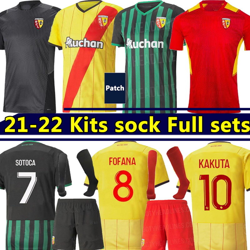 

21/22 RC Lens RC soccer jerseys Kakuta Ganago Sotoca Fofana Gradit Fortes Banza Cahuzac Doucoure 2021 2022 RC Lens maillot de foot Men Kits Kids football uniform, Away kids kits