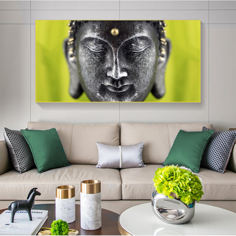 

Buddha Canvas Painting Green HD Pictures Modern Home Decor Wall Art For Living Room Portrait Posters And Prints