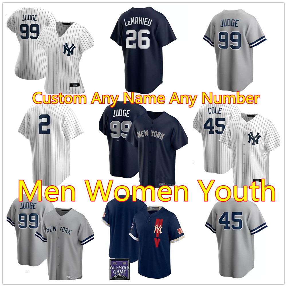 

Mens Derek Jeter DJ LeMahieu Aaron Judge Baseball Jerseys Mariano Rivera Babe Ruth YAnKee Mantle Torres Men Women Youth kids Custom jersey, As shown in illustration