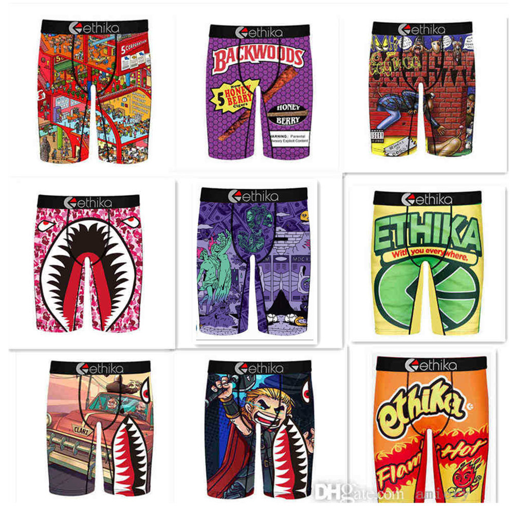 

Ethika Men Shorts Fashion Swimwear Sports Tights Breathable Cartoons Printed Underwear Boxers With Independent Package, 015otherbape