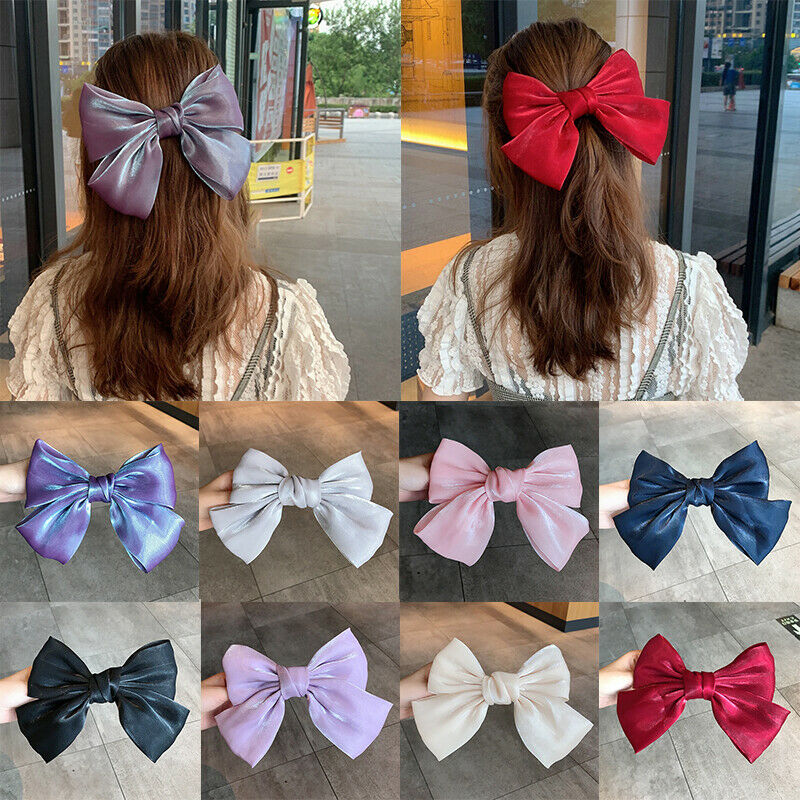 

Big Bow Hair Clip Satin Barrette Hairpin Solid Sweet Ponytail Hair Accessories