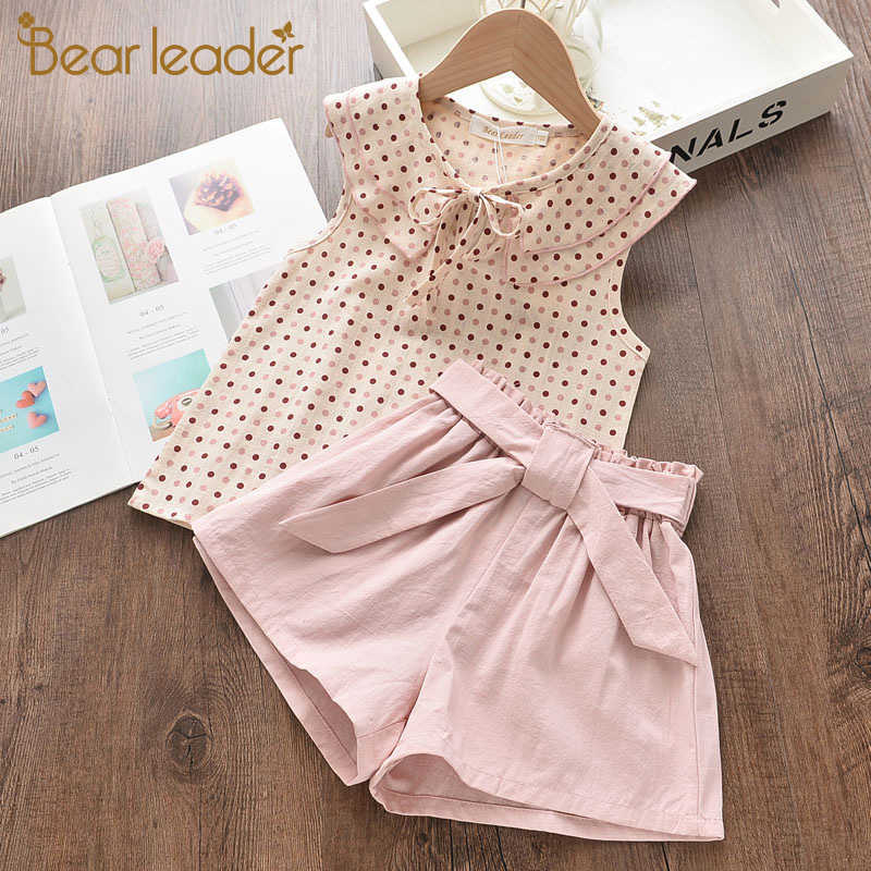 

Bear Leader Girls Clothing Sets Summer Casual Style Flower Design Short Sleeve T-shirt+Double Pocket Pants 2Pcs For 2-6 210708, Az780 pink