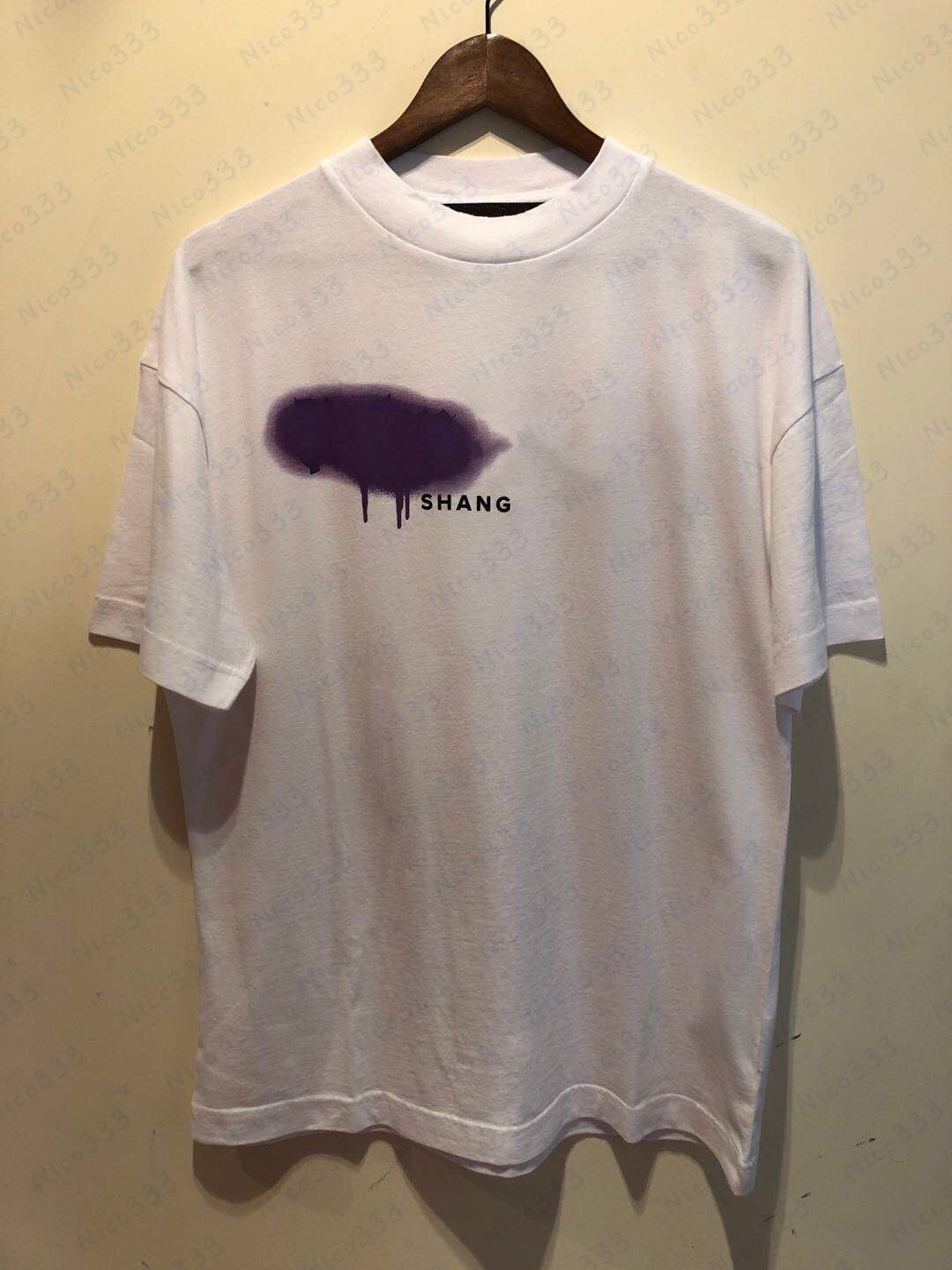 

2021 Angels mens t shirt PA Clothing spray letter short sleeve spring summer tide brand men and women with the same casual all-match loose T-shirt trend, Black yellow