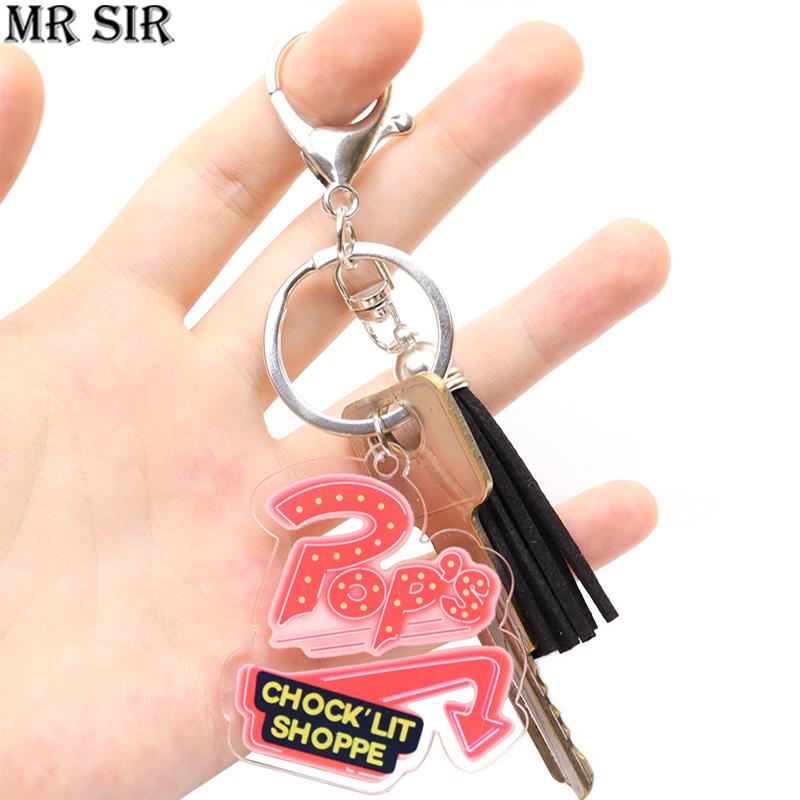 

Keychains South Side Serpents Punk Mysteries Of Riverdale Keychain Jughead Acrylic Tassel Key Ring Epoxy Resin Live Chains Jewelry