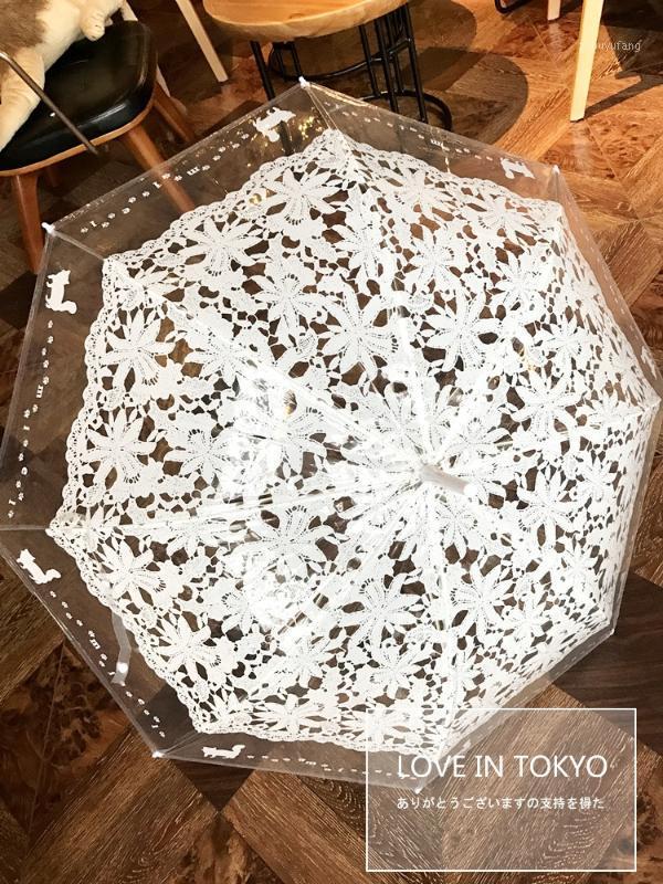 

[ Eagle ] Fashion Sun Umbrella Cotton Embroidery Bridal White Ivory Battenburg Lace Parasol Wedding