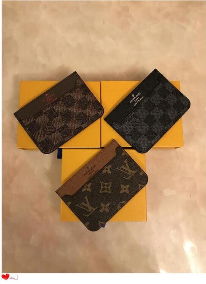 

Famous brands design LV LOUIS bag VITTON old flower Cards package Credit card holders clutch handbag coin purse totes, Red;black