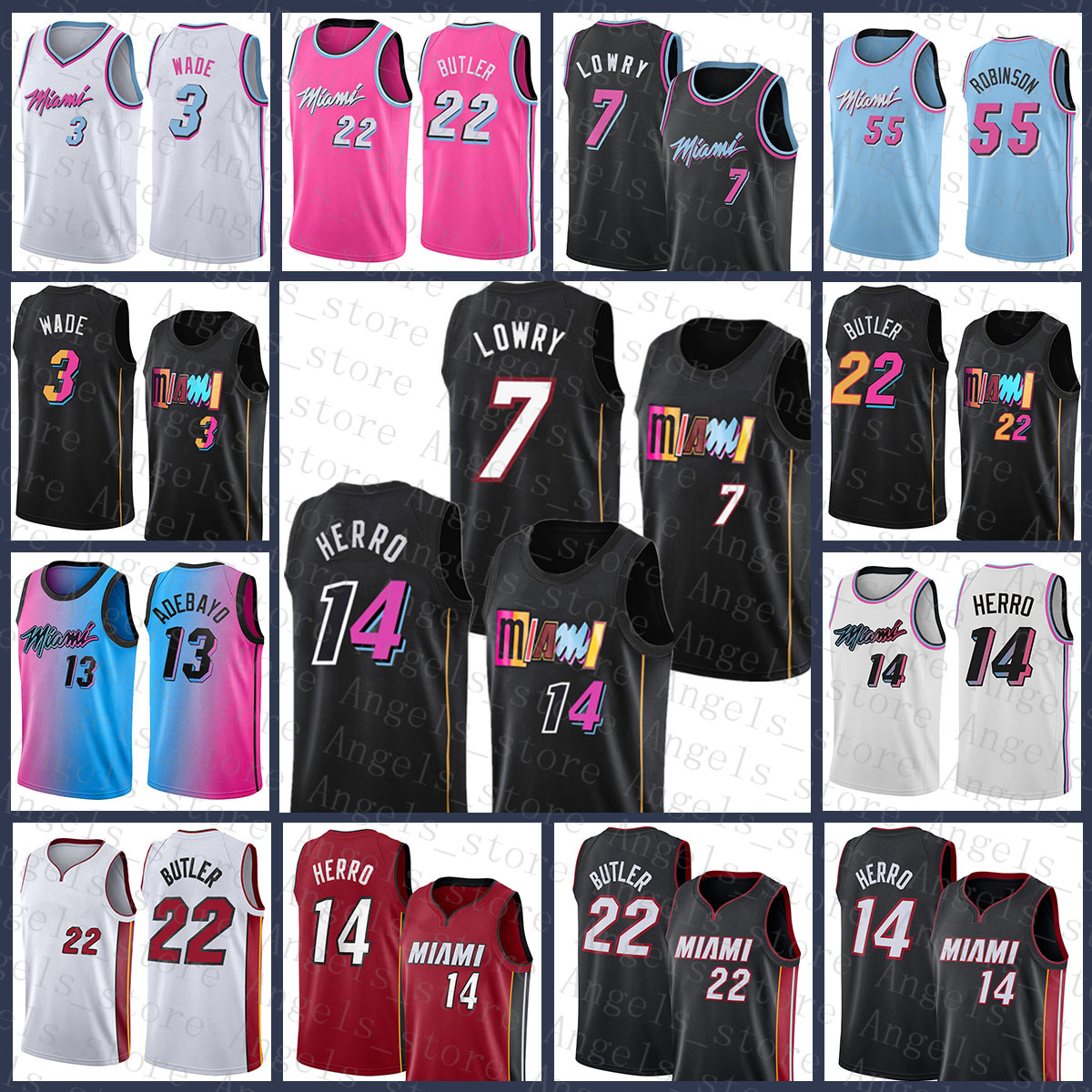 

Cheap Miamis Basketball Jersey Heats Jimmy 22 Butler Dwayne Dwyane 3 Wade Mens Tyler 14 Herro Kyle 7 Lowry Bam 13 Adebayo Duncan 55 Robinson Black, Mens jersey