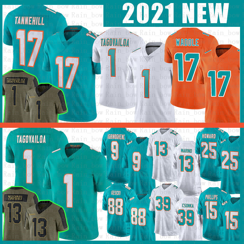 

Custom 17 Jaylen Waddle 1 Tua Tagovailoa Jersey 13 Dan Marino 25 Xavien Howard Mike Gesicki Jaelan Phillips Jerome Baker Will Fuller V DeVante Parker Football Gesicki, 2021 youth size s-xl(ht)