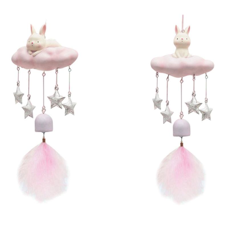 

Pcs Cartoon Wind Chimes Romantic Home Decoration Creative Car Ornaments Cloud Climbing & Sitting On The Decorative Objects Figurines
