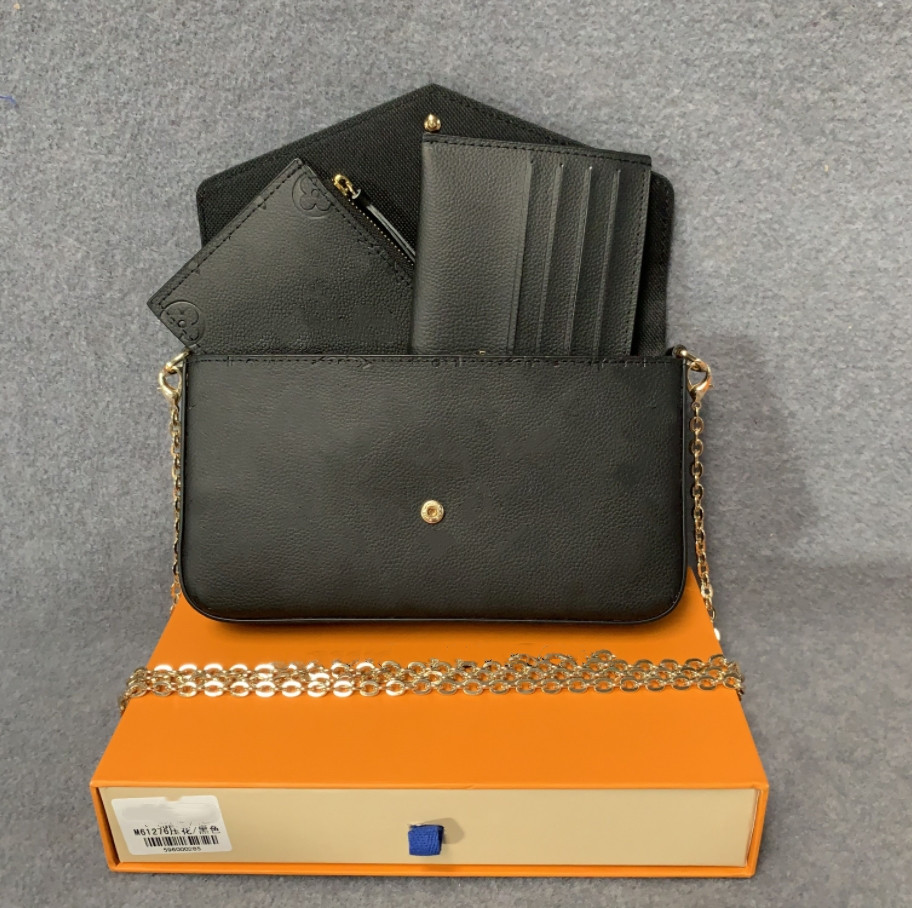 

3 pcs set Designers Women Shoulder Bags Luxurys Handbags Brown Flower High quality Messenger Chain Strap Cross Body, Red