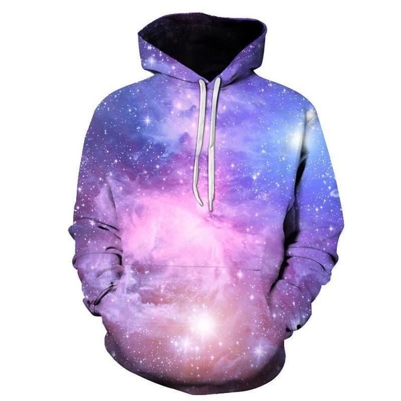 

Gradient Color Punk Style Sweatshirt Cool Personality Men's Printed Hooded Round Neck Slim Sweater Loose and Comfortable, Black