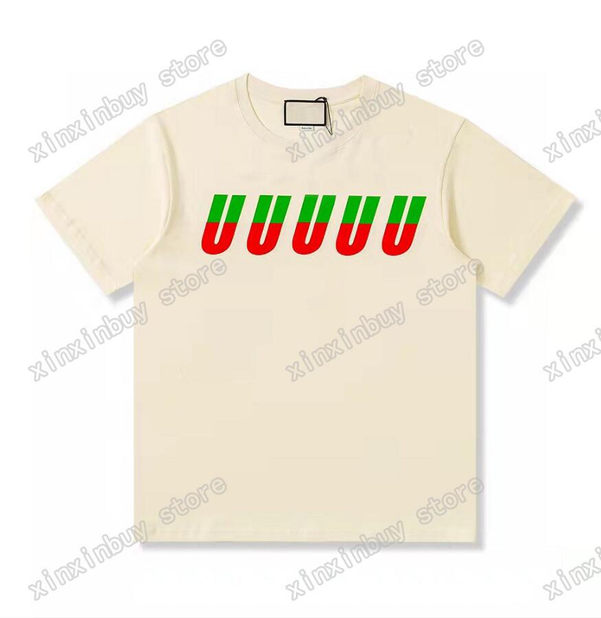 

21ss men printed t shirts Color painting sheep letter clothes short sleeve mens tag letters polo black red 05