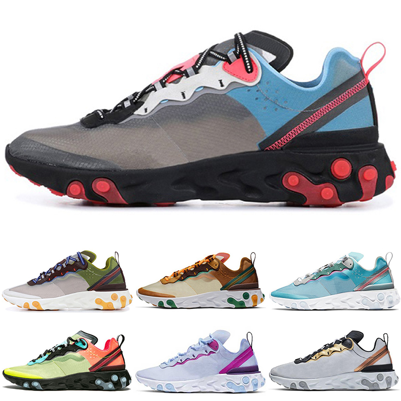 

Discount React Element 55 87 womens mens Running Shoes Type N354 Gore-Tex GTX Phantom Orange Yellow Rainbow Elements men breathable Casual Sneaker Size 36-45, 87 gold ranger