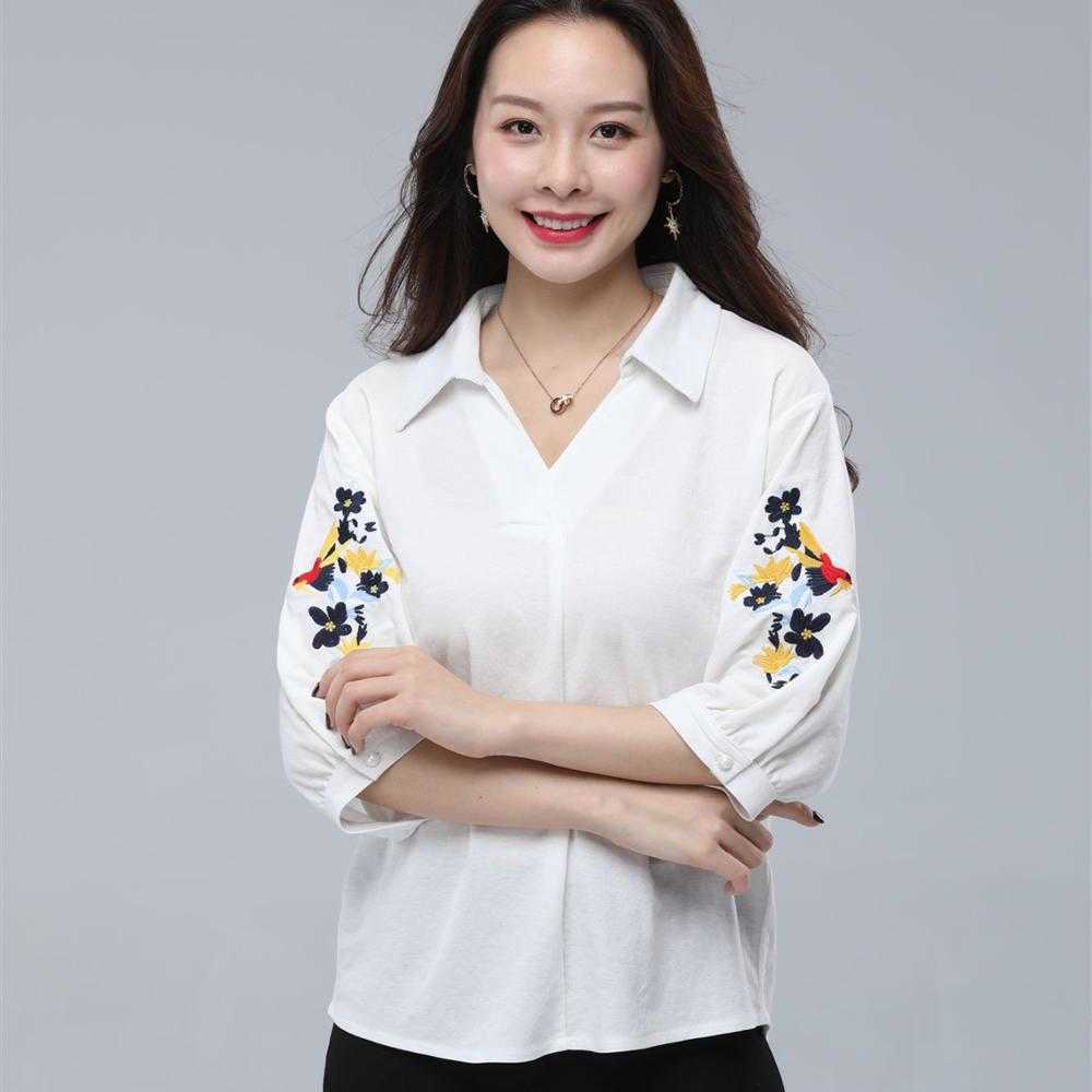 

Women Spring Summer Style Casual Short Sleeve V-Neck Print Shirt Plus Size Loose Elegant Blusas Tops DF3567 210609, Yellow