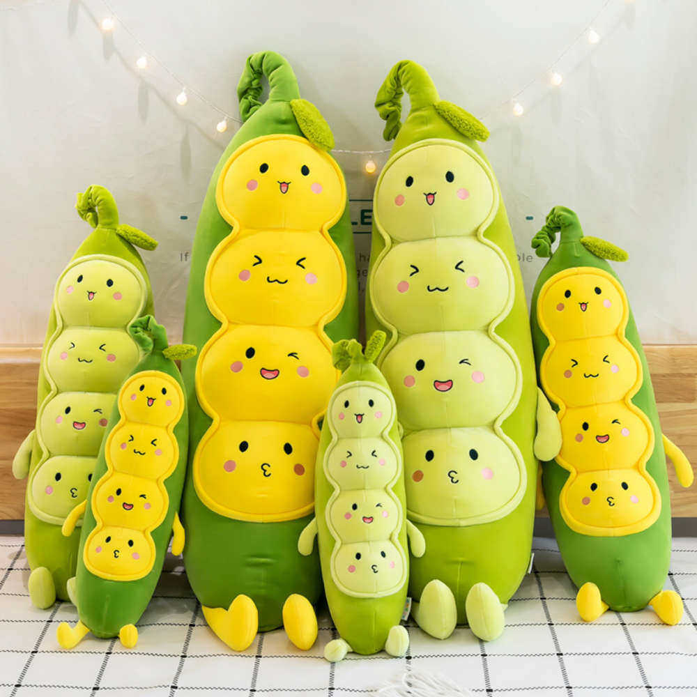 

Pea cute pillow simulation pea plush toy doll cartoon children gift, Blue