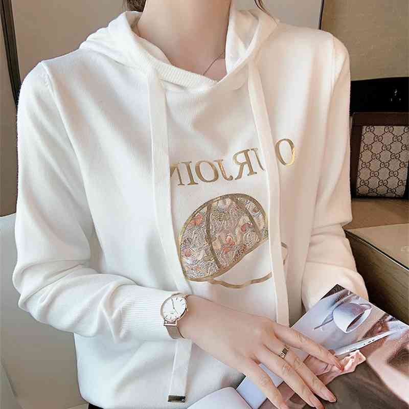 

Long sleeved 2021 new coat autumn women' loose ins lazy Korean sweater, White