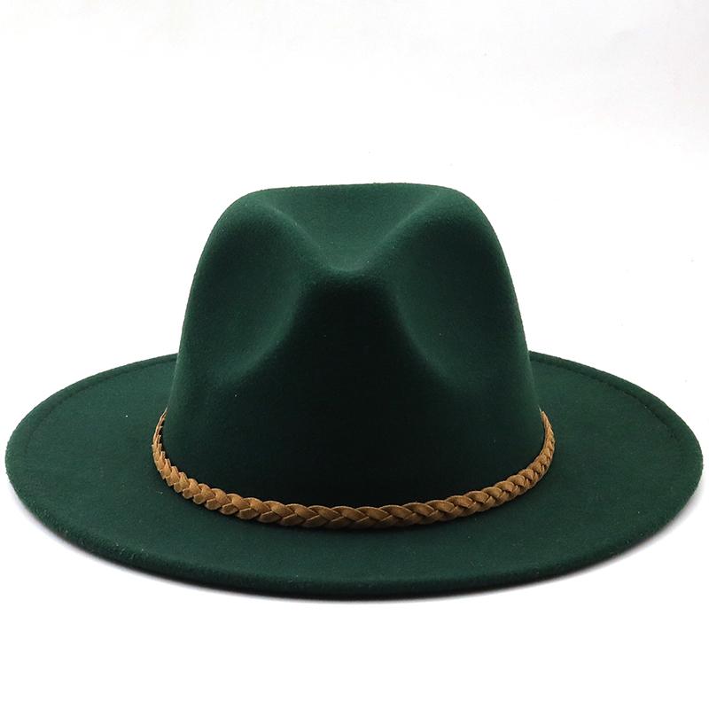 

Wide Brim Hats Women Men Wool Fedora Hat With Suede Ribbon Gentleman Elegant Lady Winter Autumn Jazz Panama Sombrero Cap, Beige