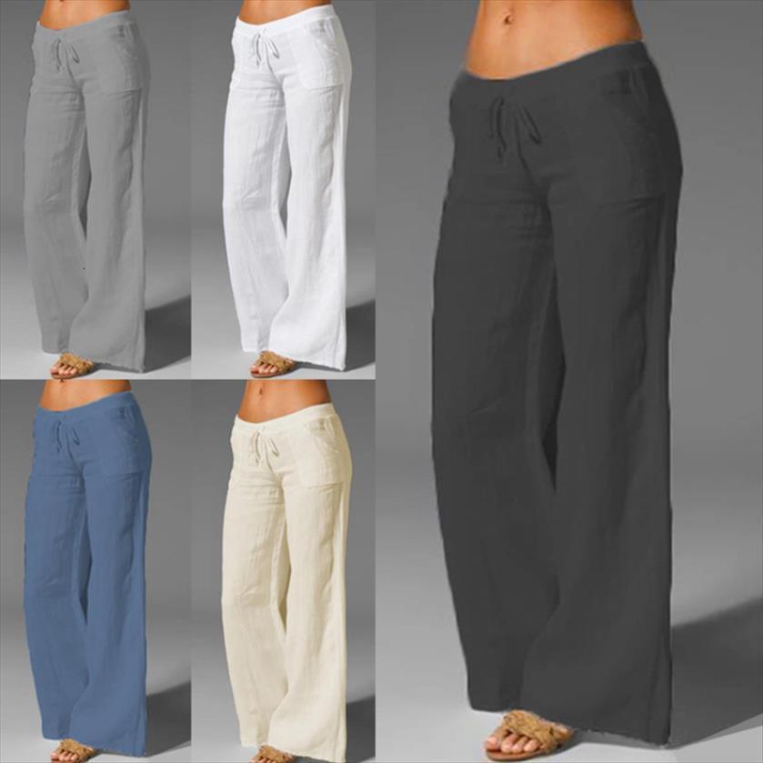

cotton linen wide leg women pant mid waisted harem loose soft elastic waist white summer casual trousers for female, Black;white