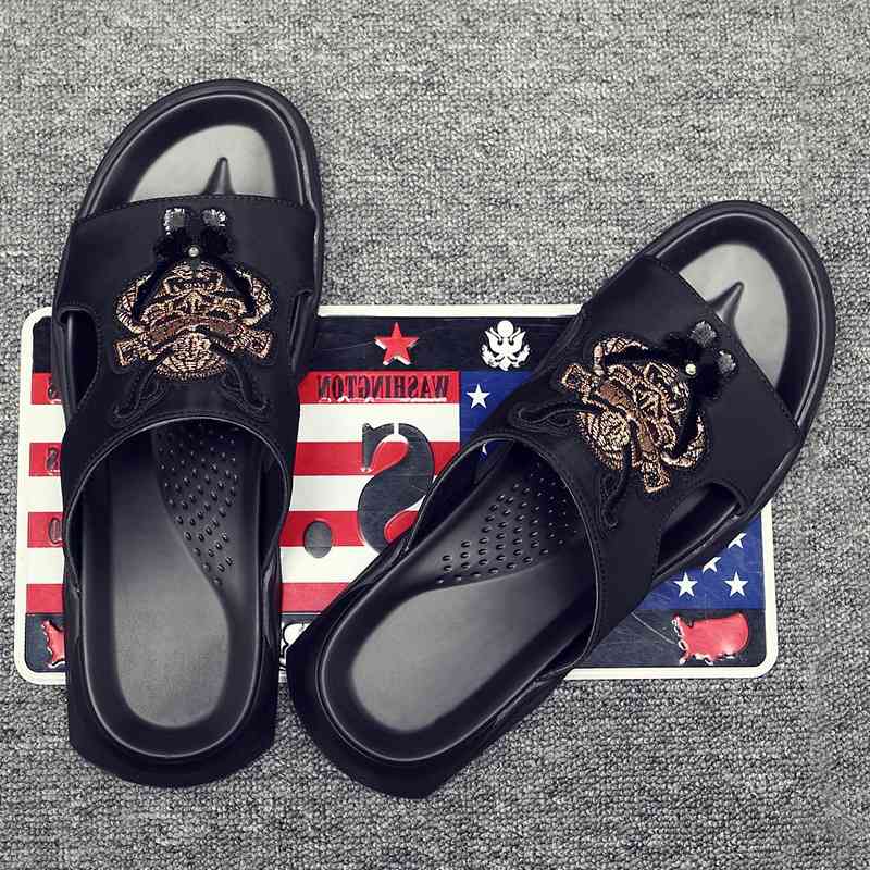 

Slippers men's fashion sandals summer trend outdoor net red flip flop IR91, 1# shoe box