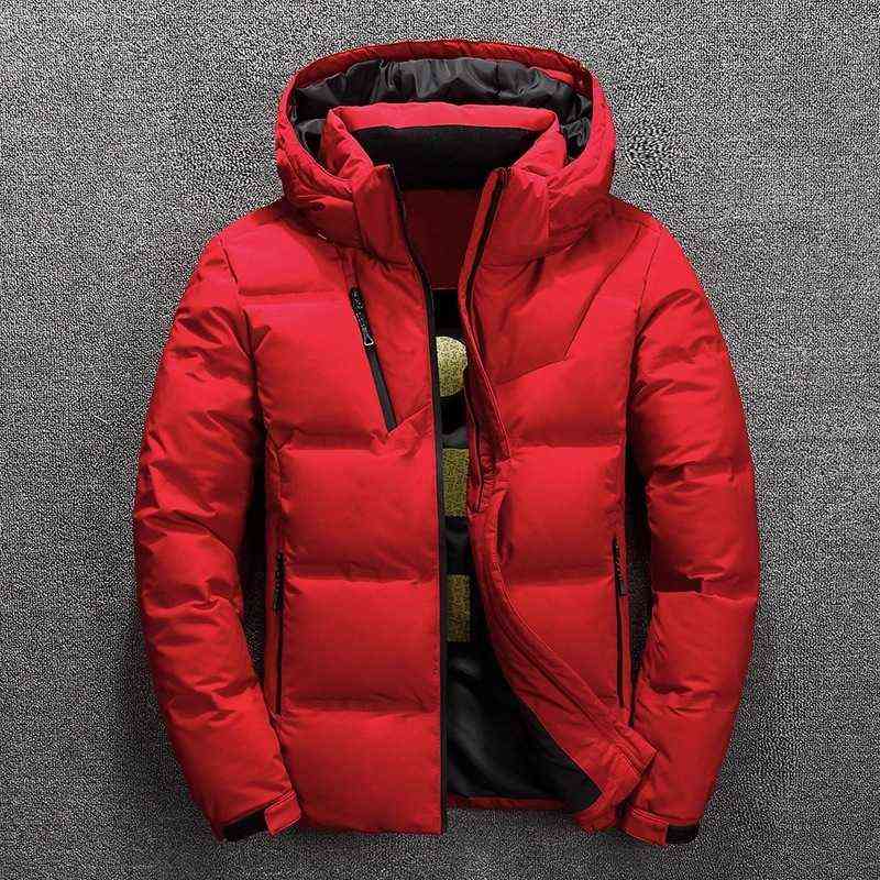 

Winter Down Jacket Men's White Duck Down Parkas Men Thick Warm Snow Parka Jacket Overcoat Windbreaker Hooded Parkas Size -4XL Y1103, Light grey