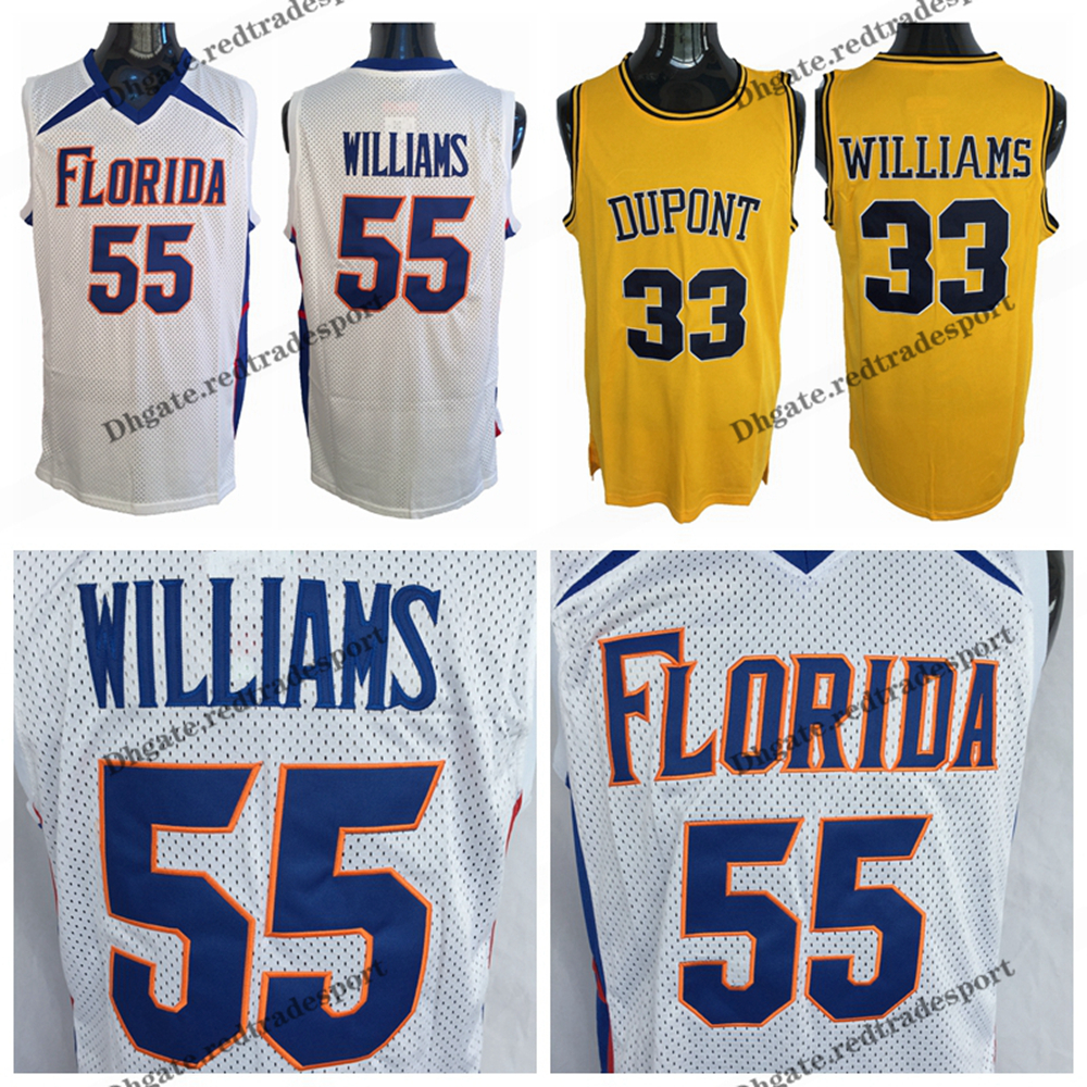 

Vintage White Chocolate Jason Williams #55 Florida Gators College Basketball Jerseys 33 DuPont High School Stitched Shirts Yellow Mens S, Hs yellow 33
