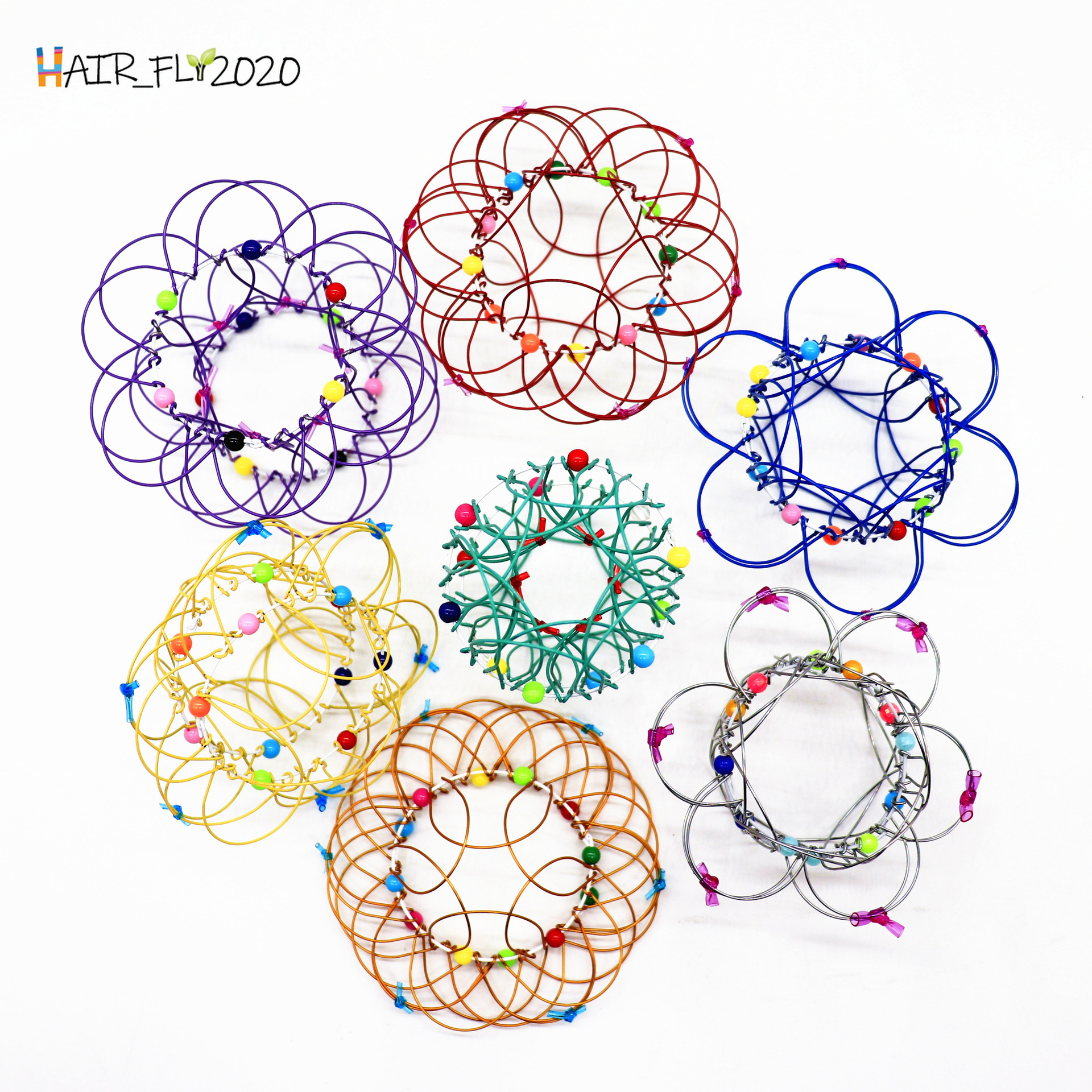Flexible Basket Iron Toy Handmade Wire Transforming Mandala Flower Magic Loops Fidget Ring Ornament Funny Rotating Toys Anxiety for Adults Teens-image-692704585
