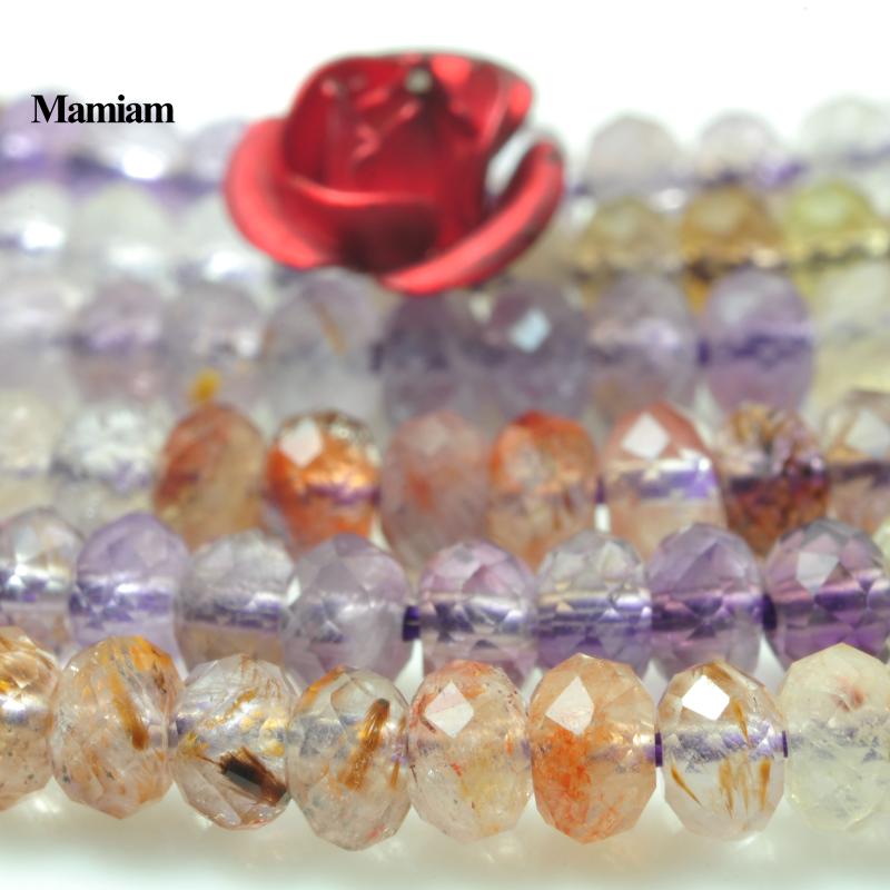 

Other Mamiam Natural Auralite 23 Quartz Crystal Faceted Rondelle Beads 2x3.6mm Loose Stone Diy Bracelet Necklace Jewelry Making Design