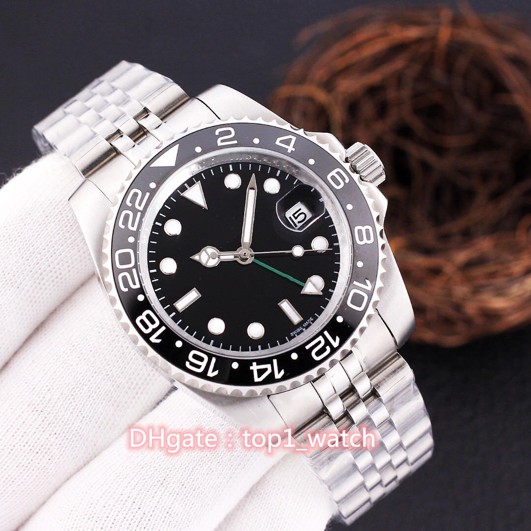 

Watch Master Ceramic Bezel Mens Watches Glide Lock Clasp Strap Automatic Blue Black Sports Luminous Five baht belt Wristwatch, Brown