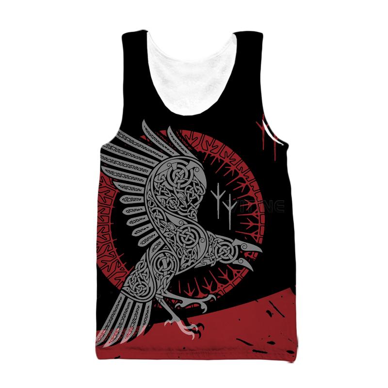 

Men' Tank Tops Fashion Vest Men 3d Print Viking Sleeveless Women Custom Top A02, White;black