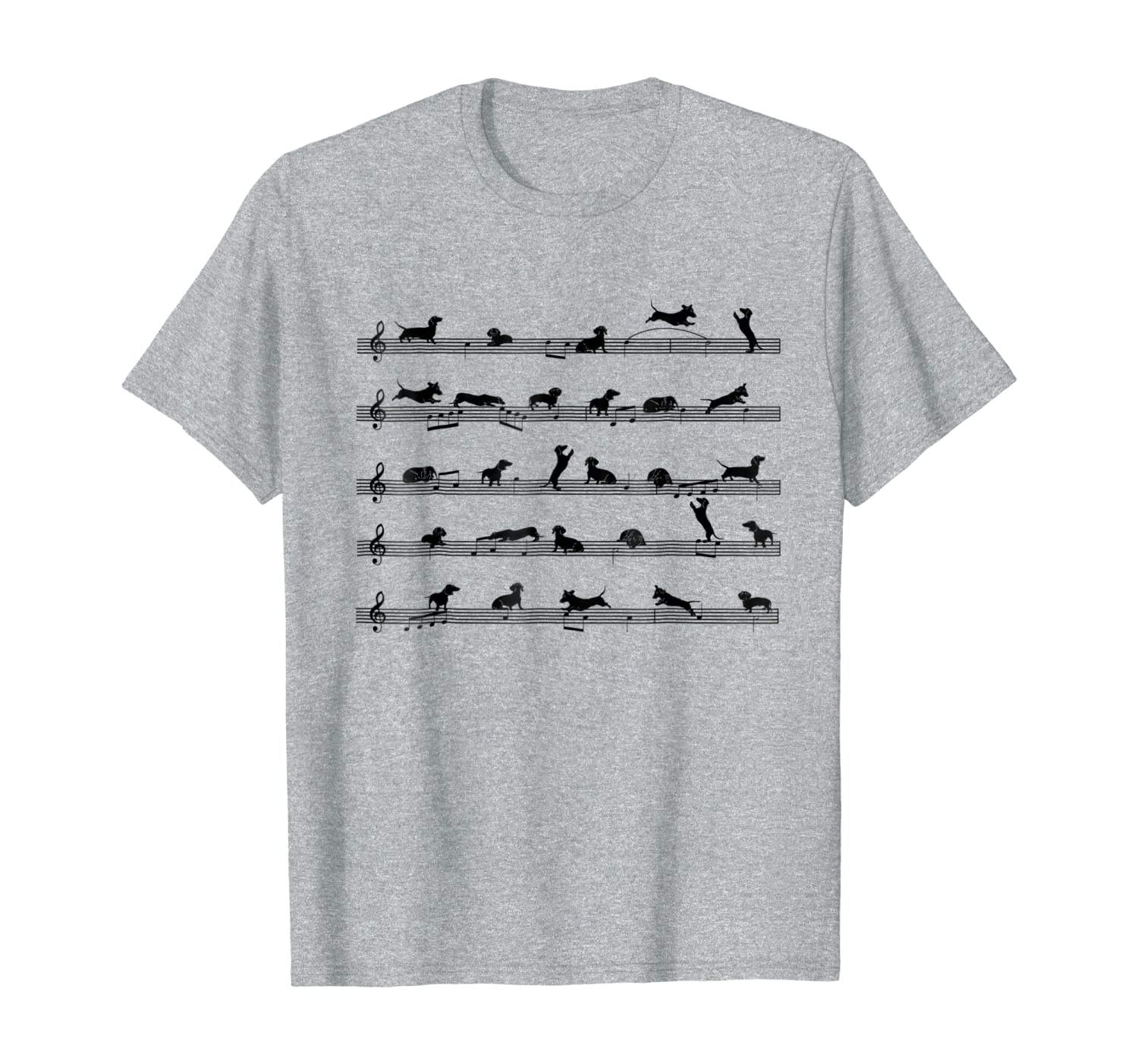 

dachshund music funny cute shirt dachshund lovers gift, White;black