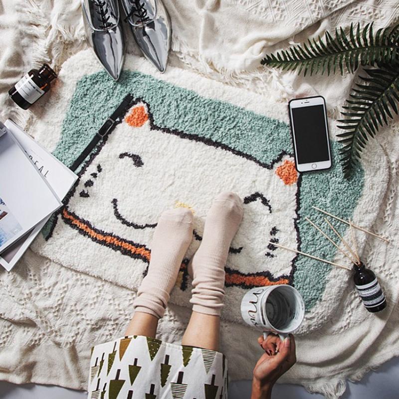 

Cushion/Decorative Pillow 1.5 Cm Thicken Cute Cartoon Kitty Bath Mat Doormat Mats Slip-resistant Shower Mat, 50*80cm Anti-slip Floor Pad Bat