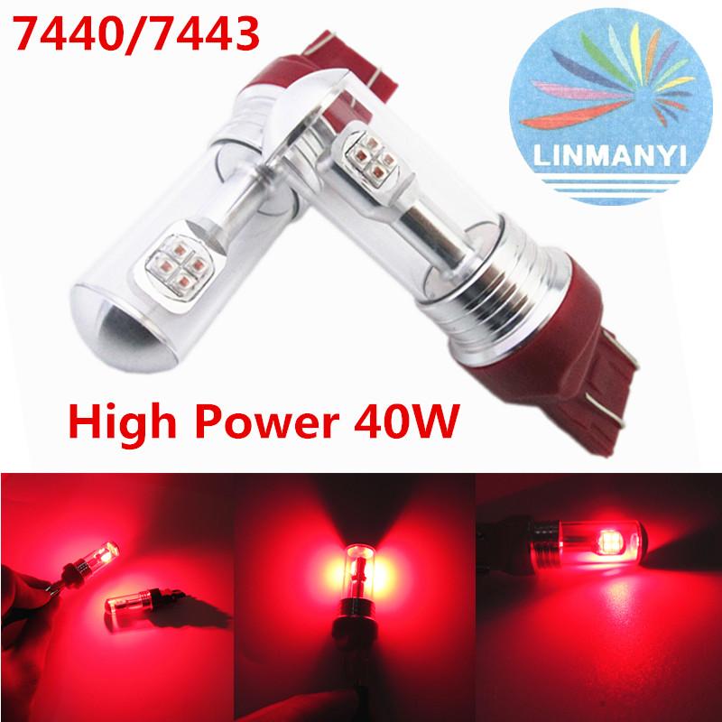 

Car Headlights 2Pcs High Power T20 W21W 7440 7443 40W 8LED 8SMD XBD 850LM Decoding Led Super Bright Reverse Lights Signal Backup Red