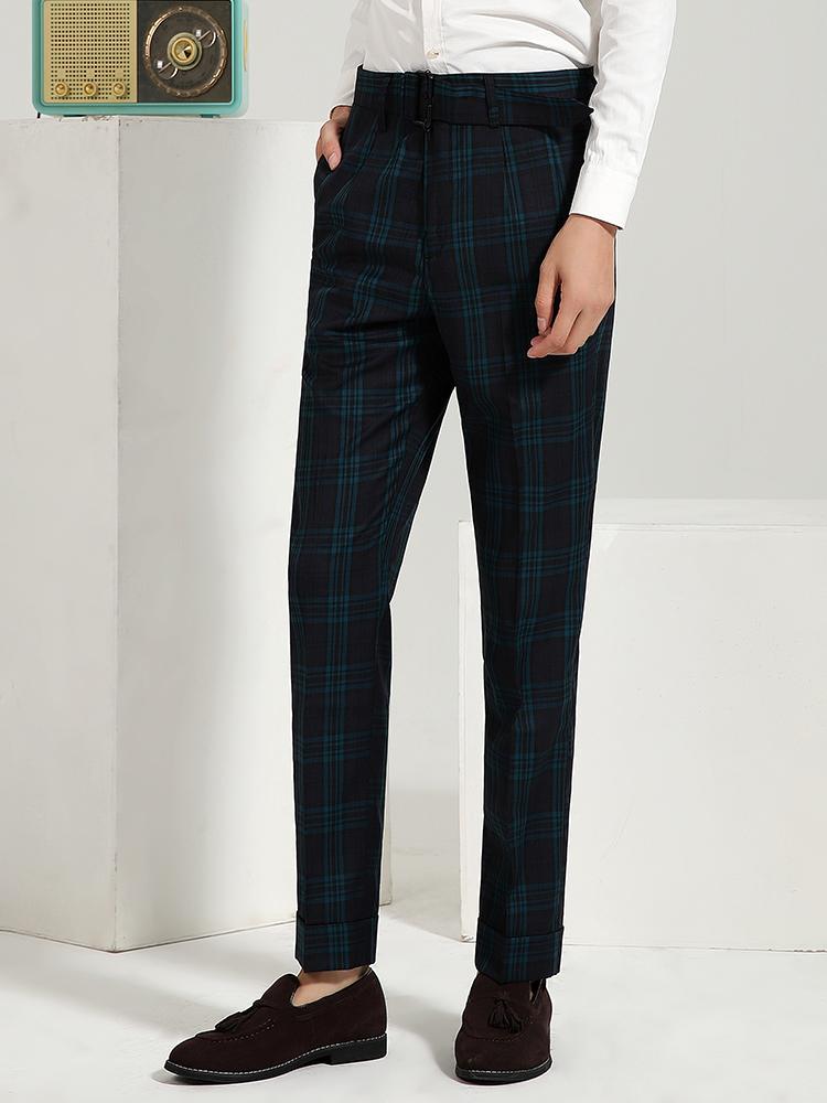 Mens Green Plaid Pants Australia | New 