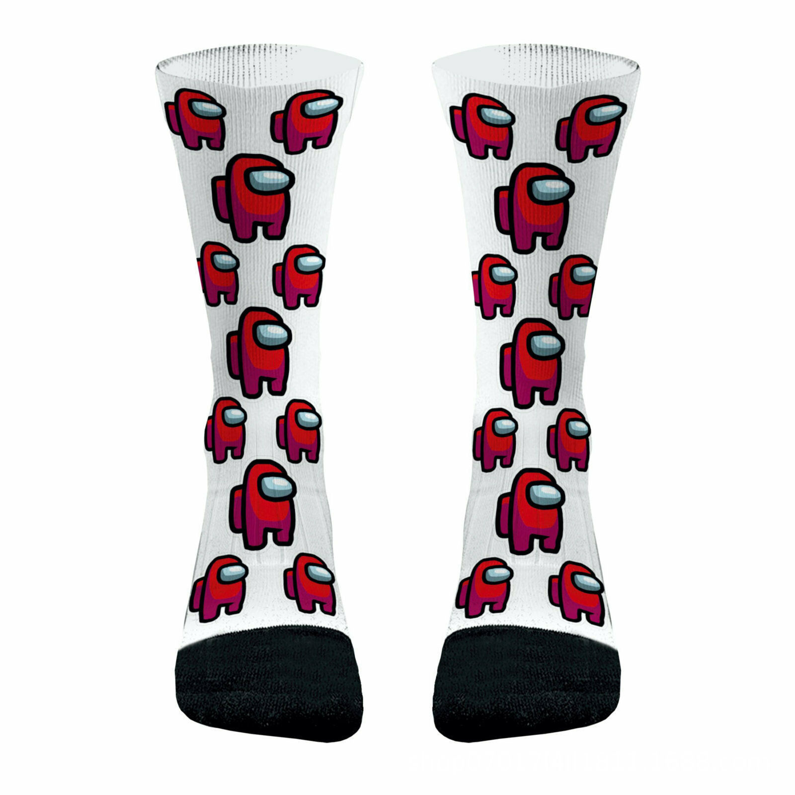 

Support Service with Among Us Pattern Made in Vietnam Men's Custom Socks, Black