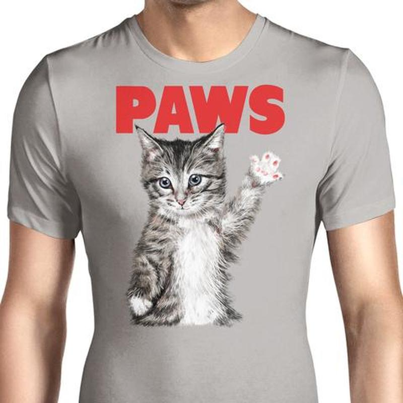 

European style plum-feet cat pattern ins wind round neck short-sleeved T-shirt for men and women, comfortable and loose, White;black
