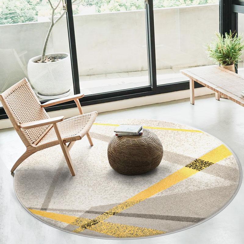 

Carpets Nordic Ins Round Living Room Carpet Modern Bedroom Simple Light Luxury Sofa Coffee Table Non-Slip Decorative Cushion