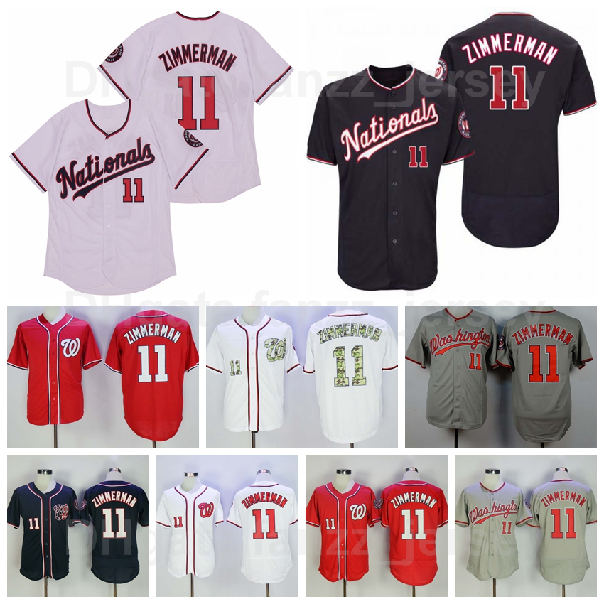 

Men Vintage 11 RYAN ZIMMERMAN Retro Baseball Jersey Embroidery And Stitched Flexbase Cool Base Team Color Red White Grey Navy Blue Cooperstown Good Quality