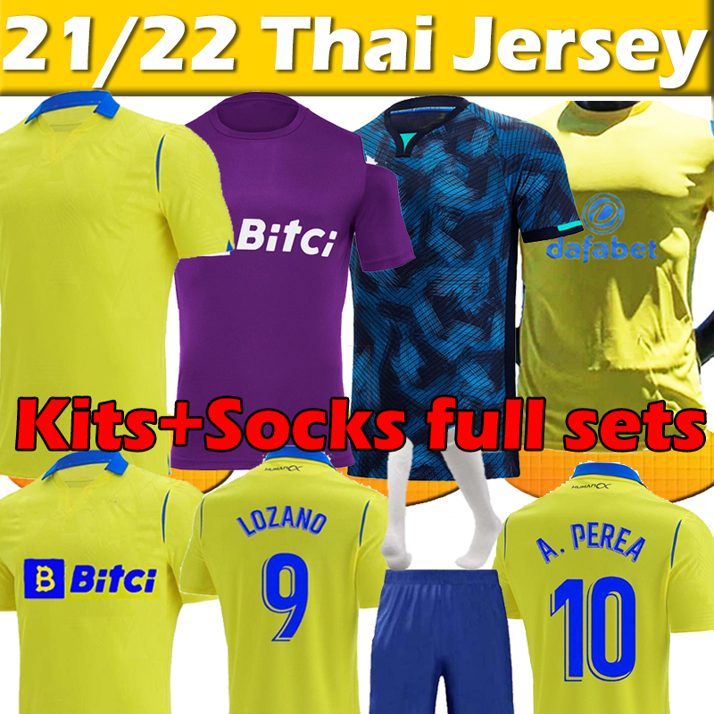 

2022 2023 Cadiz soccer jerseys CADIZ CF Negredo camisetas de futbol LOZANO ALEX Bodiger Juan Cala CAMISETA A LIGA 22/23 men kids kit socks full sets football shirts TOP, Special