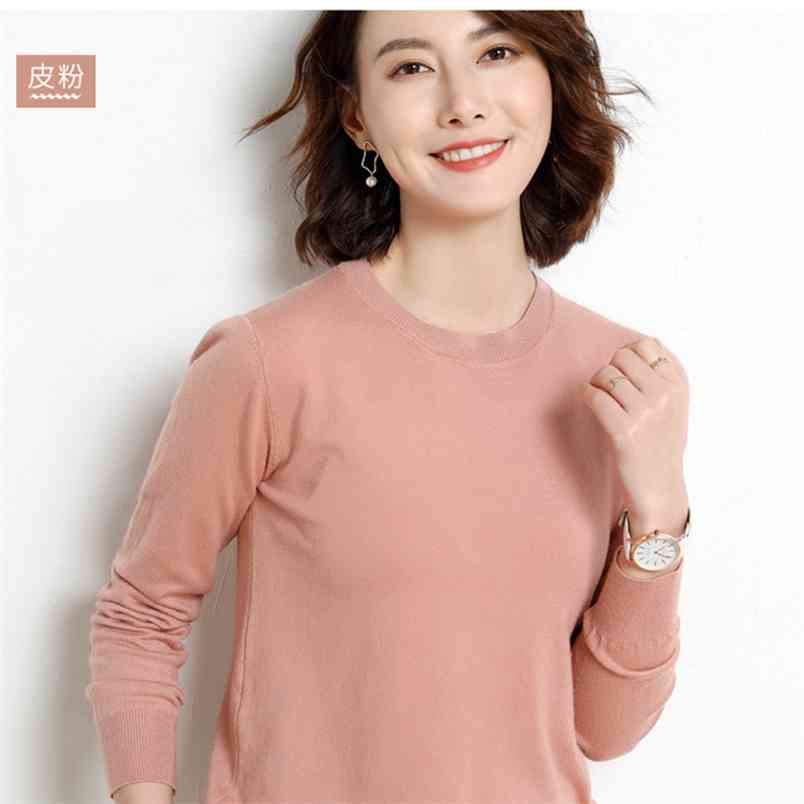 

Women Candy Knit Jumper Ladies 30% Wool Sweater Spring Autumn Winter Soft Stretch OL Render Pullover wear -3XL 210517, Beige