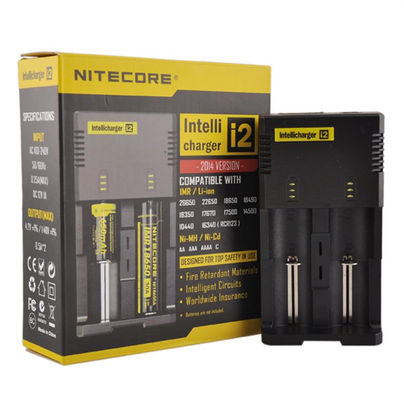 

Authentic Nitecore I2 Universal Charger for 16340/18650/14500/26650 Battery US EU AU UK Plug 2 in 1 Intellicharger Battery Charger a10
