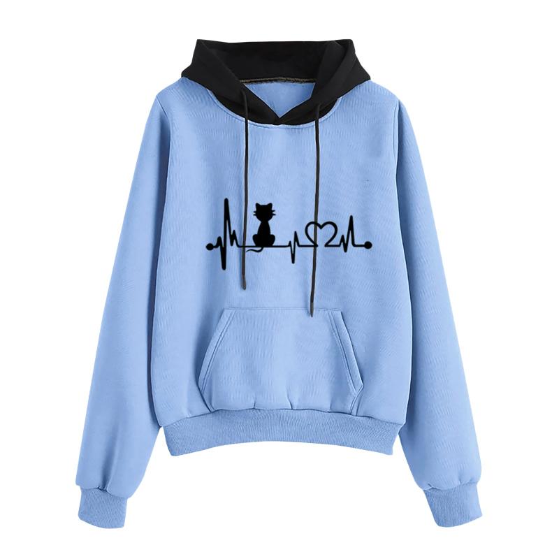 

Women's Hoodies & Sweatshirts Women Hooded Plus Velvet Thicker Long Sleeve Embroidered Womens Hoodie Harajuku Korean Style Trendy Vestidos #, Black