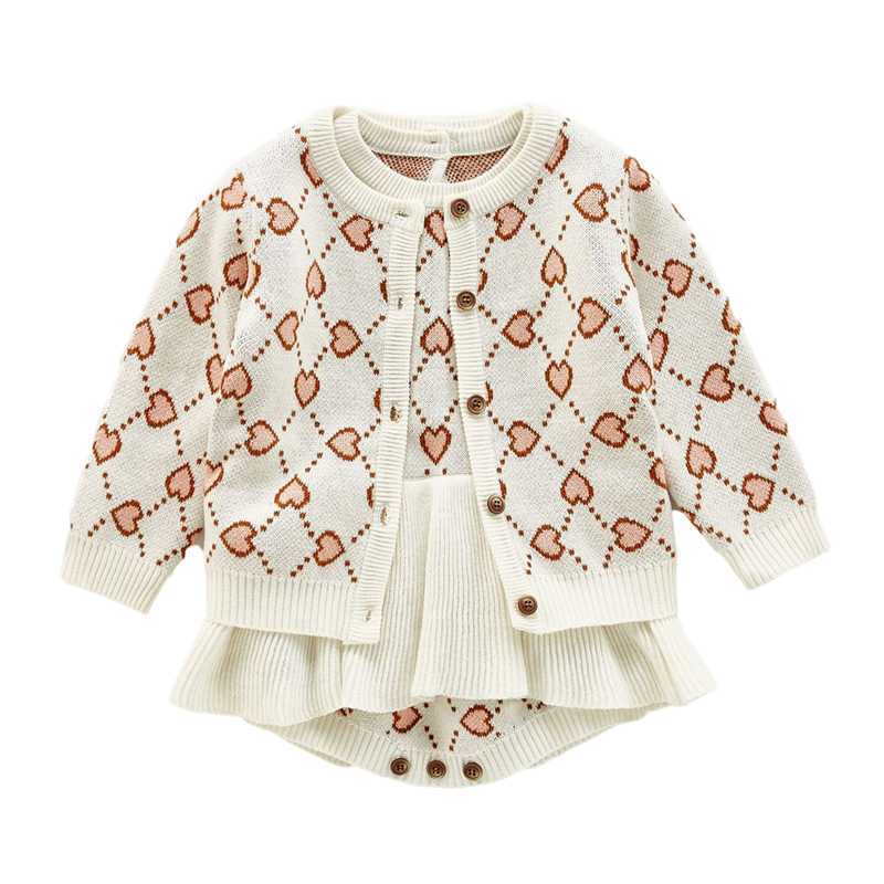 

Autumn Baby Suit Lovely Mesh Jacket Romper Crawling Clothes Two-Piece Set toddler girl clothes 210701, Romper a