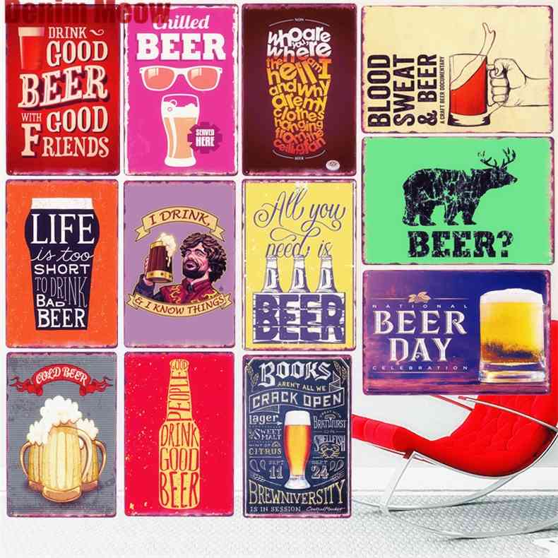 

Good Beer Vintage Metal Tin Sign Bar ation Pub Casino Wine Art Whiskey Wall Poster Sticker Home Decor N273