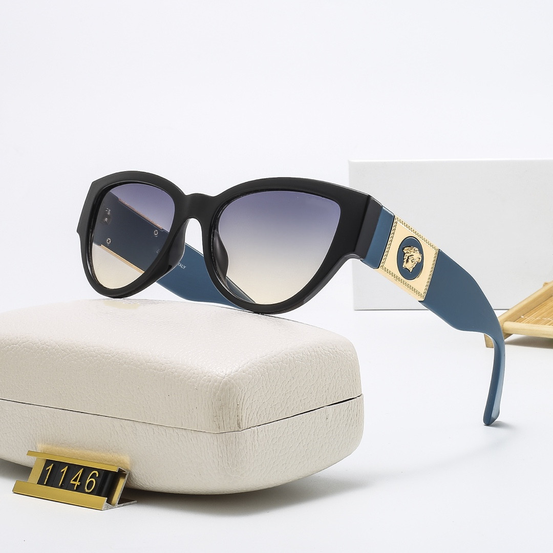 

Vintage Sunglasses Medusaity Men women Square Metal Frame Sun glasses colorful Mirror Classic Retro High quality VE 1146 Fashion Summer Eyewear with box case