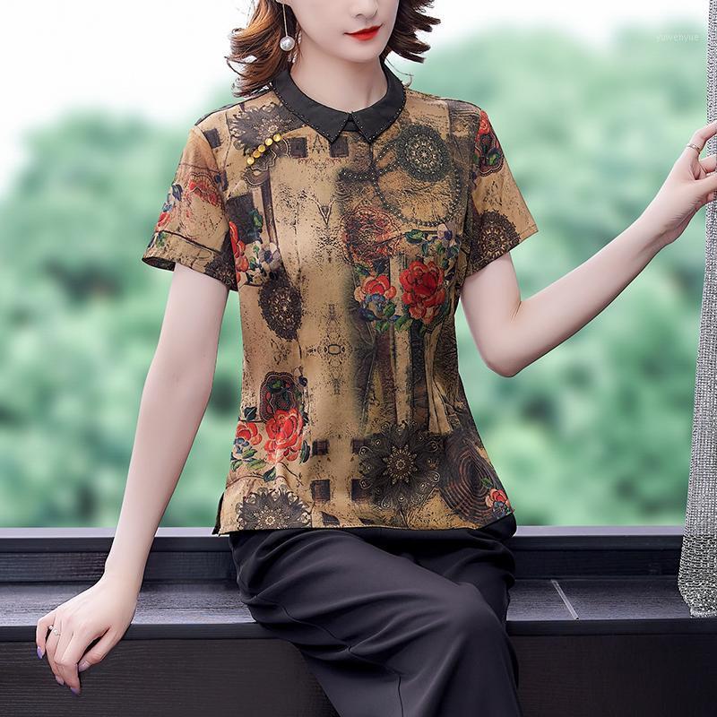 

Women's Blouses & Shirts COIGARSAM Blouse Women Summer Spring 2021 Casual Silk Green Ga Color Blusas Womens Tops And