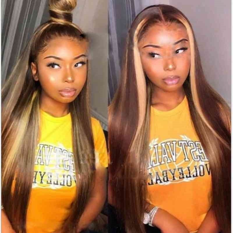 

pick color long female straight hair hot chemical fiber headgear